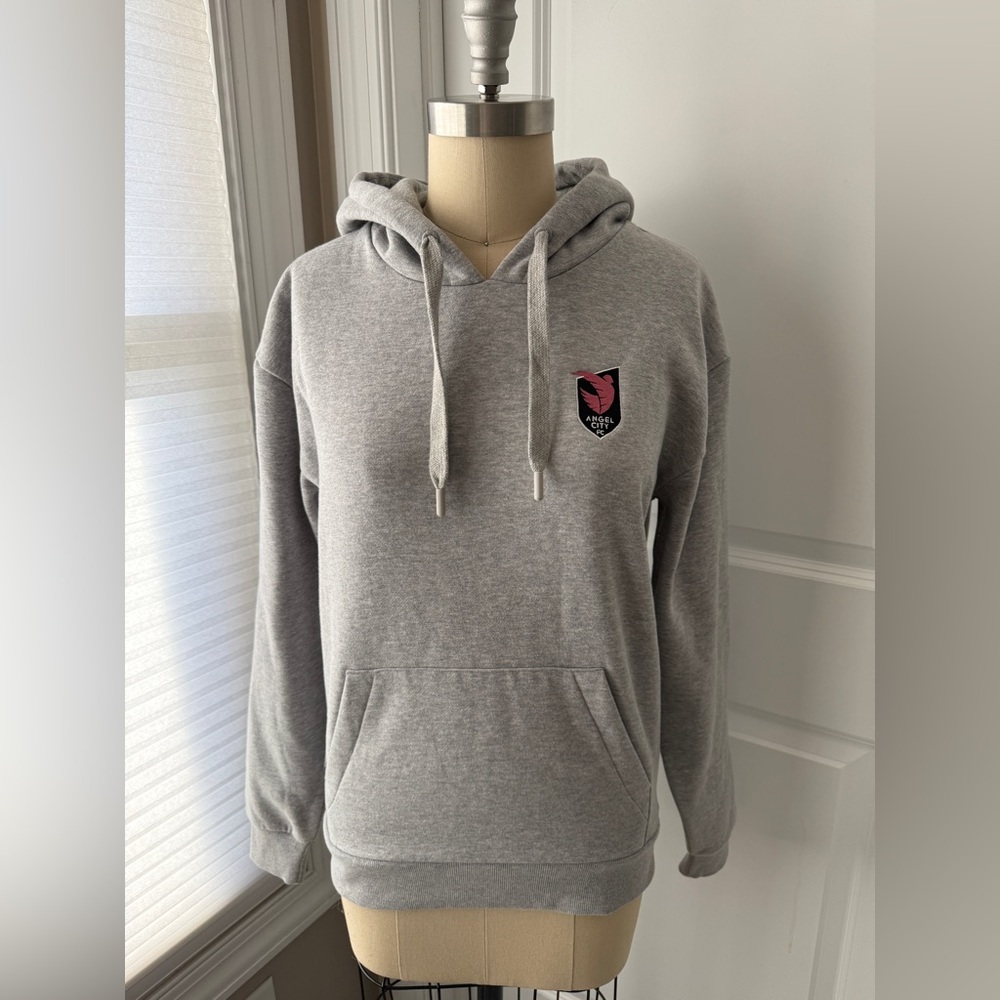 NEW Angel City FC Antigua Women's Justice Pullover Hoodie - Heather Gray